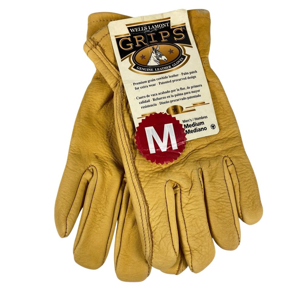 Wells Lamont Genuine Cowhide Leather Gloves Men's Medium